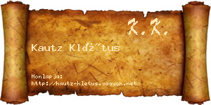 Kautz Klétus névjegykártya
